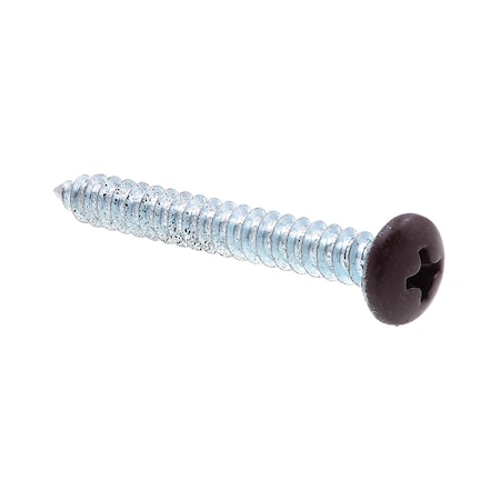 Prime-Line Sheet Metal Screw S-Tap Pan Head Phil Dr No. 10 X 1-1/2in Zinc Pl Steel Black Head 25PK 9155387